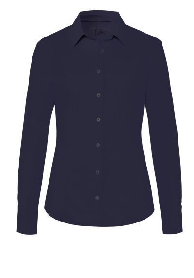 Produktbild für 'PURE Slim Fit Bluse Langarm Hemdkragen schwarz'