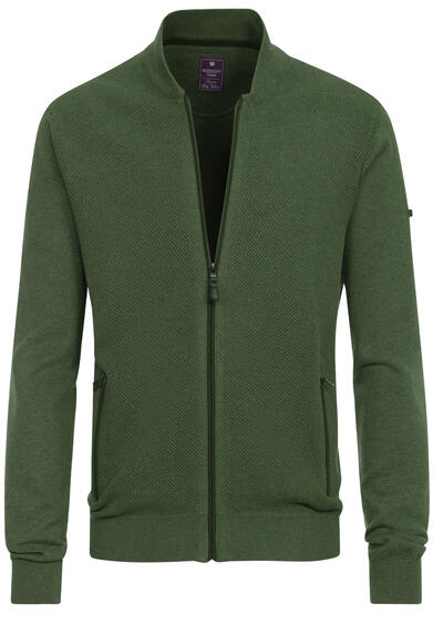 Produktbild für 'REDMOND Cardigan Reiverschluss Struktur Strick oliv'