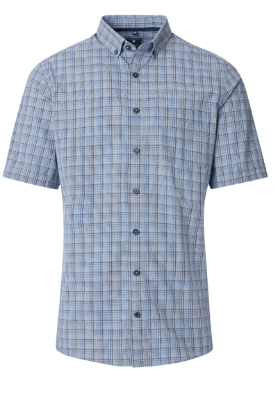 Produktbild für 'REDMOND Casual Comfort Fit Hemd Halbarm Karo blau'