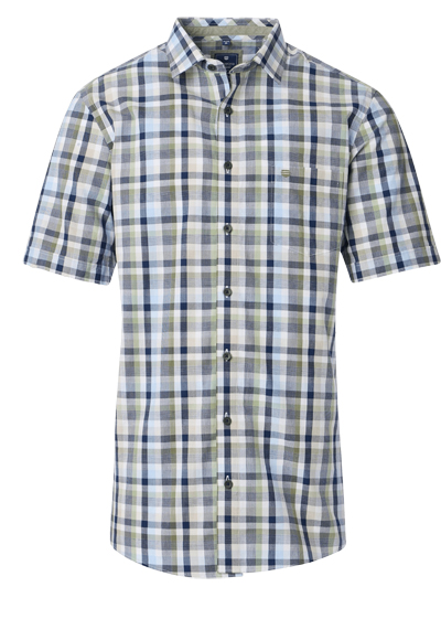 Produktbild für 'REDMOND Casual Comfort Fit Hemd Halbarm Multikaro grn'