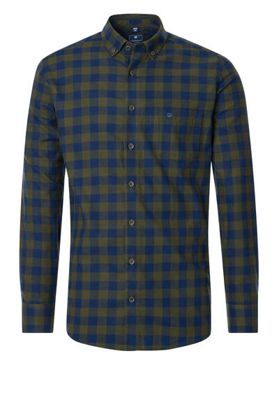 Produktbild für 'REDMOND Casual Comfort Fit Hemd Langarm Button Down Kragen Flanell Karo grn'