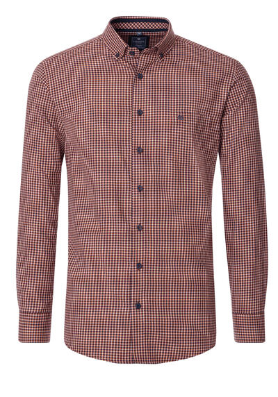 Produktbild für 'REDMOND Casual Comfort Fit Hemd Langarm Button Down Kragen Flanell Karo rot'