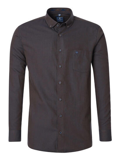 Produktbild für 'REDMOND Casual Comfort Fit Hemd Langarm Button Down Kragen Flanell dunkelblau'