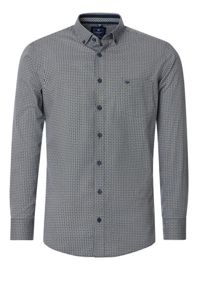 Produktbild für 'REDMOND Casual Comfort Fit Hemd Langarm Button Down Kragen Muster braun'