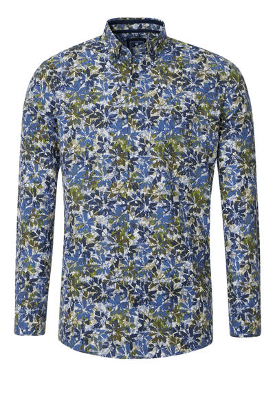 Produktbild für 'REDMOND Casual Comfort Fit Hemd Langarm Button Down Kragen Muster grn'