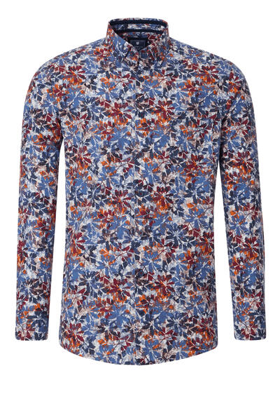 Produktbild für 'REDMOND Casual Comfort Fit Hemd Langarm Button Down Kragen Muster rot'