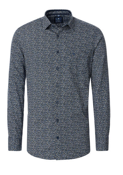 Produktbild für 'REDMOND Casual Comfort Fit Hemd Langarm New Kent Kragen Muster blau'