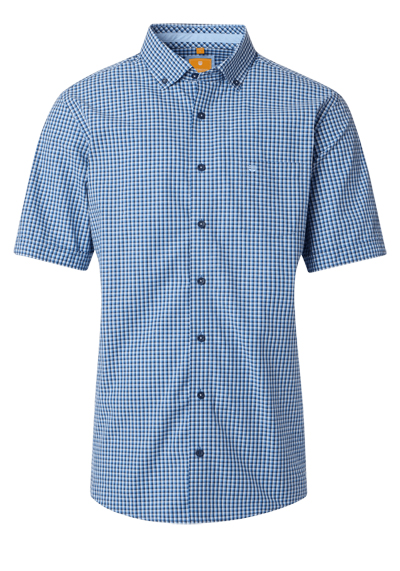 Produktbild für 'REDMOND Casual Modern Fit Hemd Halbarm Karo blau'