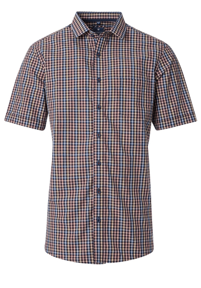 Produktbild für 'REDMOND Casual Modern Fit Hemd Halbarm Karo blau'