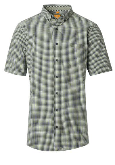 Produktbild für 'REDMOND Casual Modern Fit Hemd Halbarm Karo grn'