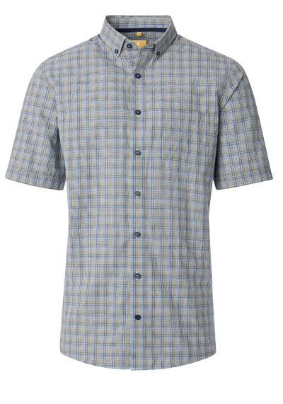 Produktbild für 'REDMOND Casual Modern Fit Hemd Halbarm Karo grn'