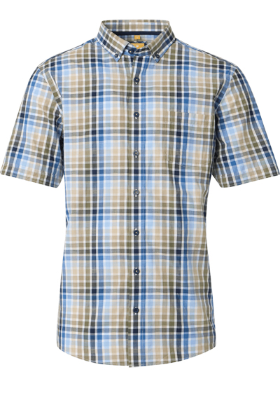 Produktbild für 'REDMOND Casual Modern Fit Hemd Halbarm Multikaro grn'