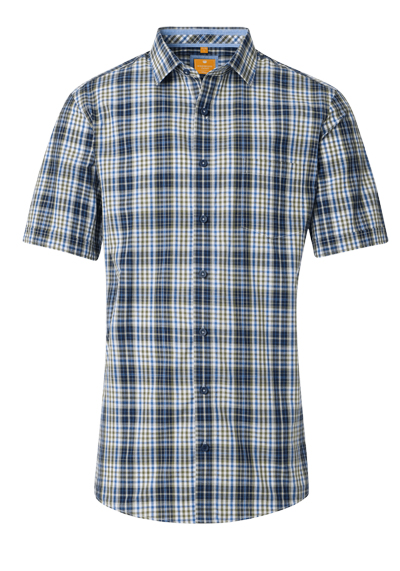 Produktbild für 'REDMOND Casual Modern Fit Hemd Halbarm Multikaro grn'