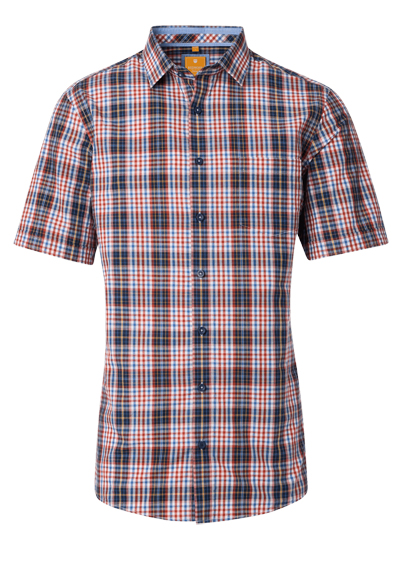 Produktbild für 'REDMOND Casual Modern Fit Hemd Halbarm Multikaro rot'