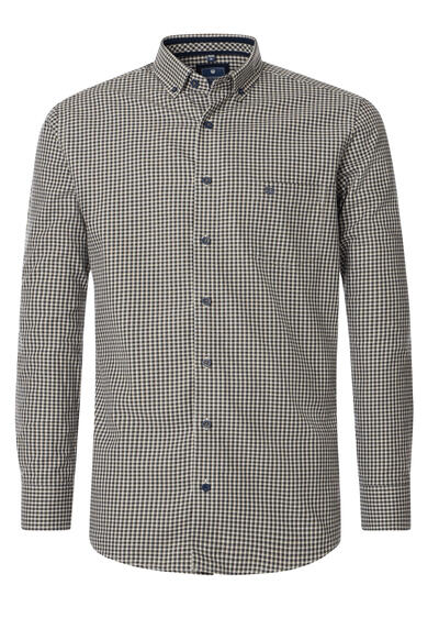 Produktbild für 'REDMOND Casual Modern Fit Hemd Langarm Button Down Kragen Flanell Karo braun'