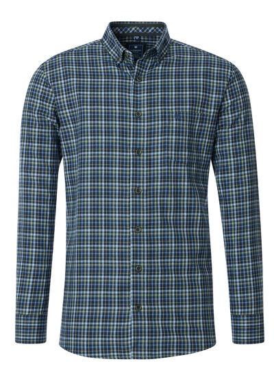 Produktbild für 'REDMOND Casual Modern Fit Hemd Langarm Button Down Kragen Flanell Karo grn'