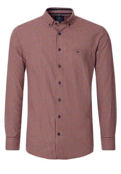 Produktbild für 'REDMOND Casual Modern Fit Hemd Langarm Button Down Kragen Flanell Karo rot'