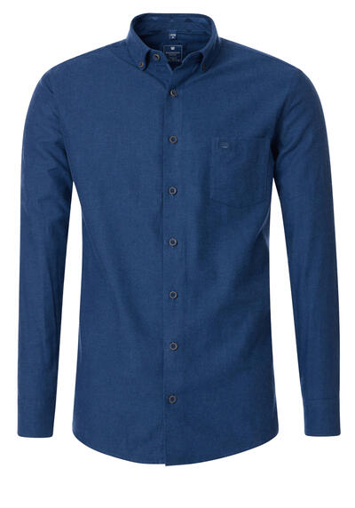 Produktbild für 'REDMOND Casual Modern Fit Hemd Langarm Button Down Kragen Flanell navy'