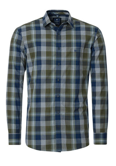 Produktbild für 'REDMOND Casual Modern Fit Hemd Langarm New Kent Kragen Karo grn'