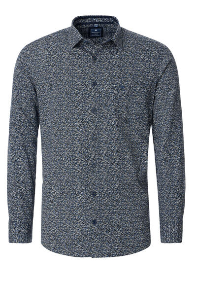 Produktbild für 'REDMOND Casual Modern Fit Hemd Langarm New Kent Kragen Muster blau'