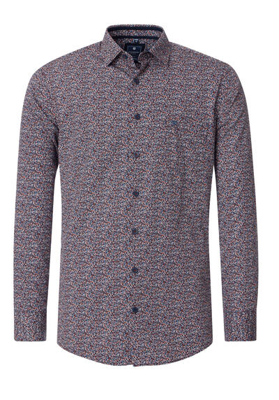 Produktbild für 'REDMOND Casual Modern Fit Hemd Langarm New Kent Kragen Muster rot'
