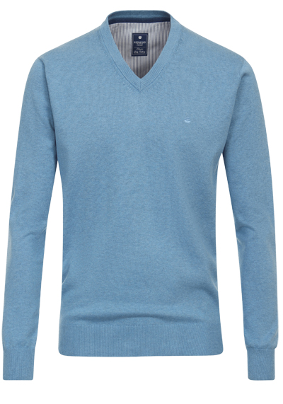 REDMOND Casual Pullover V-Ausschnitt eisblau