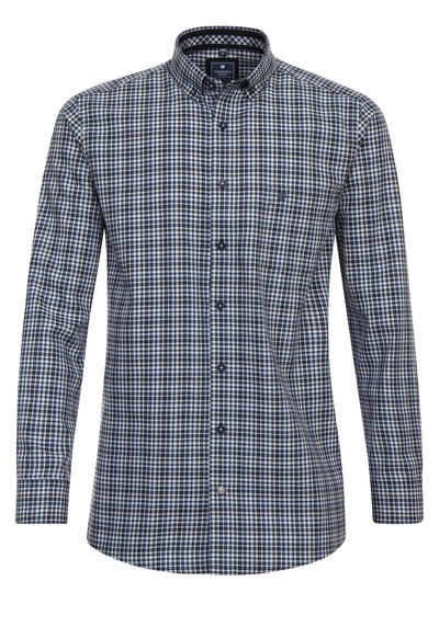 Produktbild für 'REDMOND Comfort Fit Hemd Langarm Button Down Kragen Karo blau'