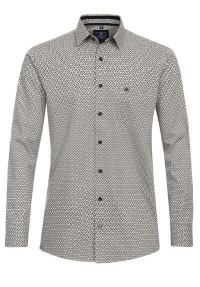 Produktbild für 'REDMOND Comfort Fit Hemd Langarm New Kent Kragen Twill Muster braun'