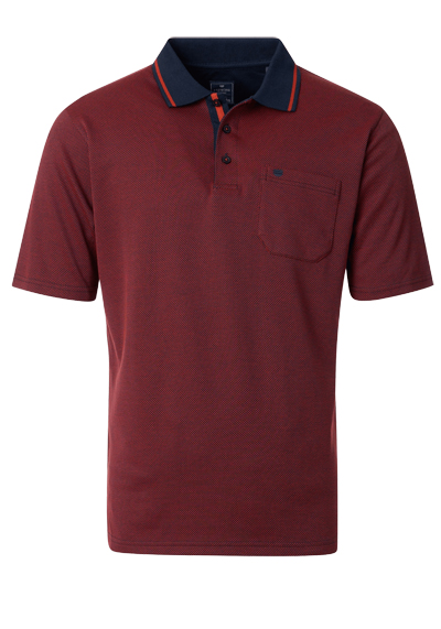 Produktbild für 'REDMOND Comfort Fit Polo Halbarm Muster rot'