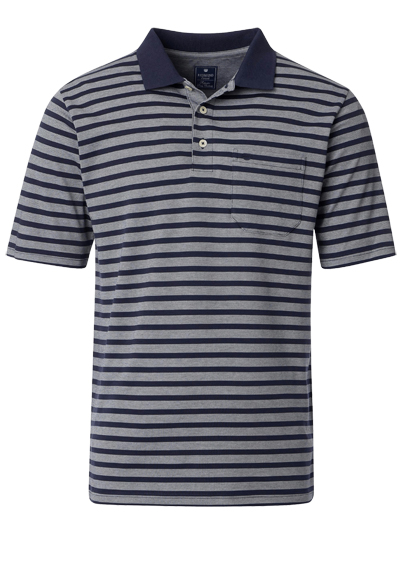 Produktbild für 'REDMOND Comfort Fit Polo Halbarm Polokragen Ringel blau'