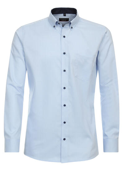 Produktbild für 'REDMOND Modern Fit Hemd Langarm Button Down Kragen Struktur eisblau'