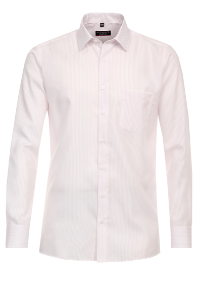 REDMOND Modern Fit Hemd Langarm New Kent Kragen Twill Streifen rosa
