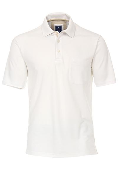 REDMOND Polo Shirt Hemdkragen Kurzarm Brusttasche Uni weiß