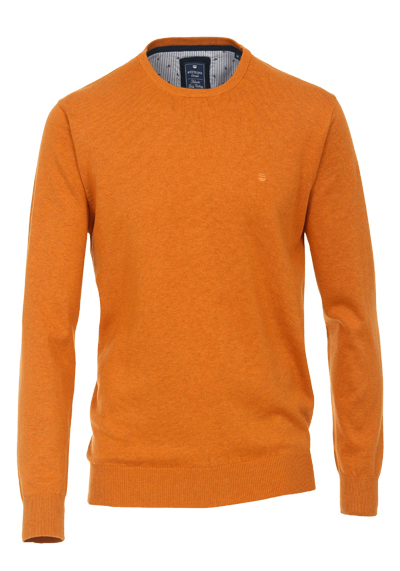 REDMOND Pullover Langarm Rundhals Strick terracotta