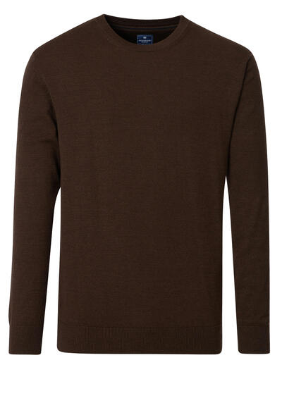 Produktbild für 'REDMOND Pullover Langarm Rundhalsausschnitt Strick dunkelbraun'