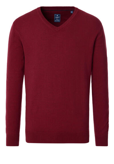 Produktbild für 'REDMOND Pullover Langarm V-Ausschnitt Strick dunkelrot'