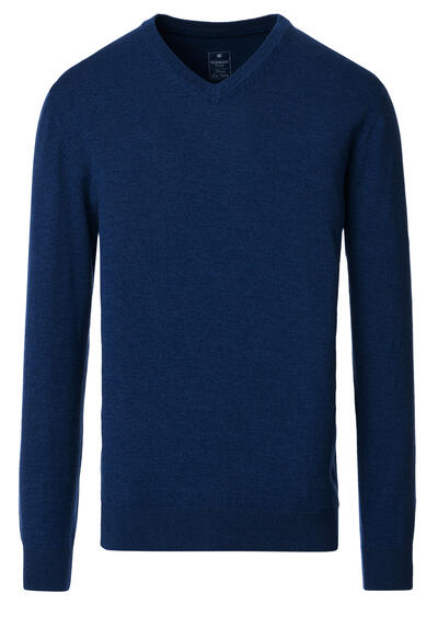 Produktbild für 'REDMOND Pullover Langarm V-Ausschnitt Strick navy'