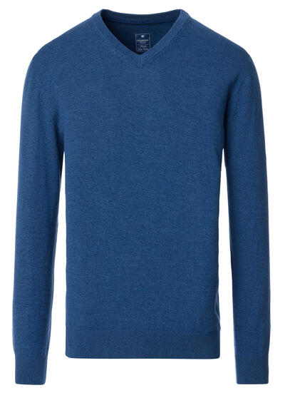 Produktbild für 'REDMOND Pullover Langarm V-Ausschnitt Strick rauchblau'