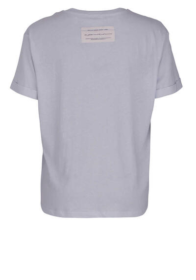 Produktbild fr 'REPLAY Kurzarm T-Shirt Rundhals Front-Logo glnzend eisblau'