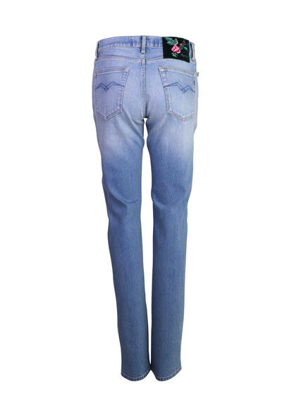 REPLAY Jeans JULYE Straight Leg Regular Waist 5 Pocket destroy mittelblau