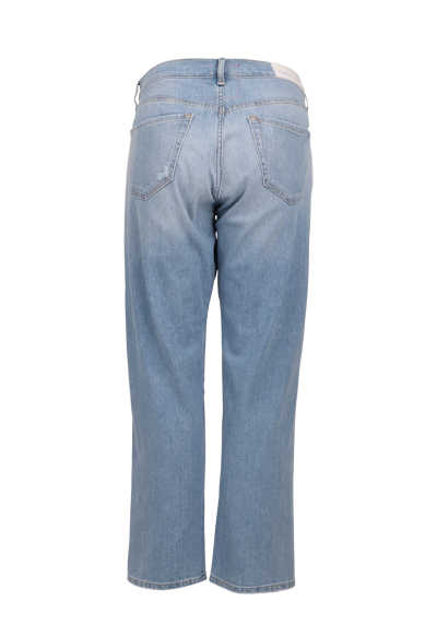 REPLAY Straight Jeans LEONY Flicken Muster blau