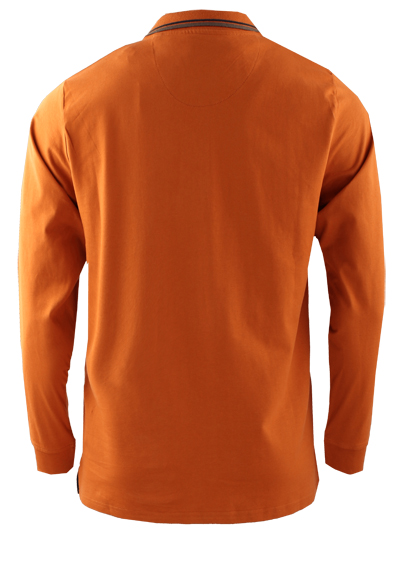 REDMOND Poloshirt Comfort Fit Langarm Polokragen geknpft orange