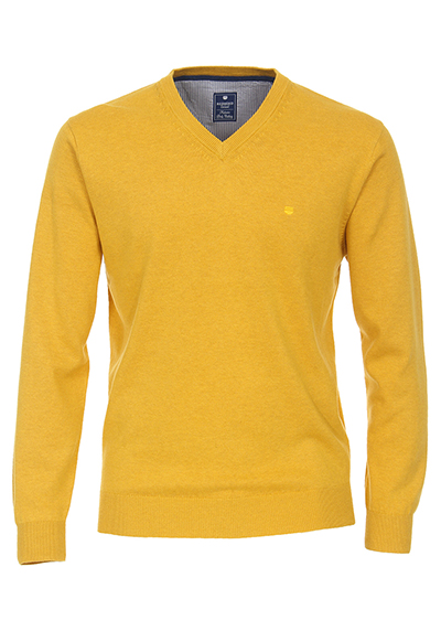 REDMOND Casual Pullover V-Ausschnitt gelb