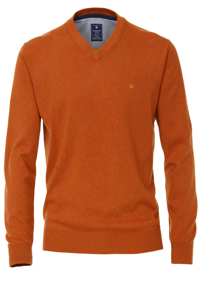 REDMOND Casual Pullover V-Ausschnitt terracotta