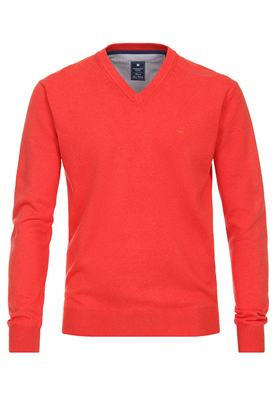 REDMOND Casual Pullover V-Ausschnitt orangerot