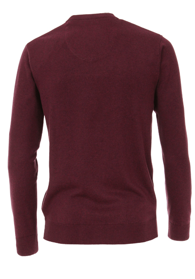 REDMOND Casual Pullover V-Ausschnitt dunkelrot