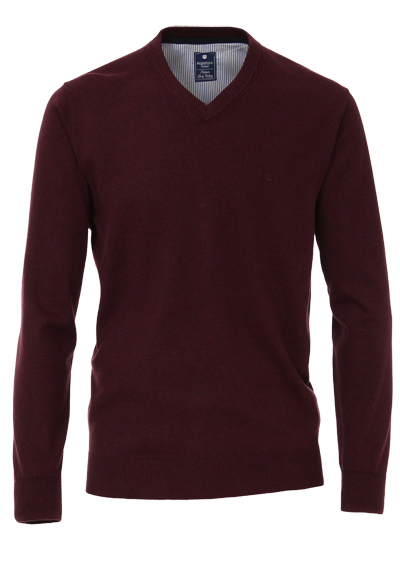 REDMOND Casual Pullover V-Ausschnitt ziegelrot