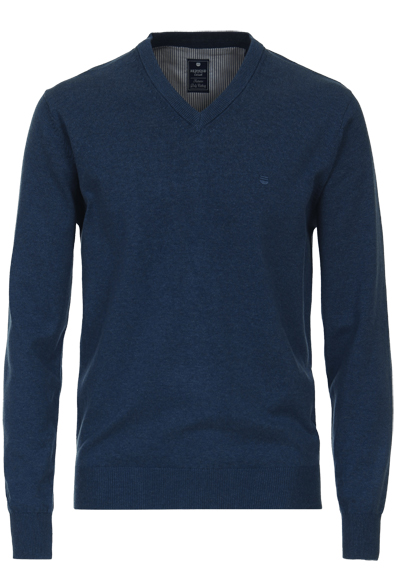 REDMOND Casual Pullover V-Ausschnitt rauchblau