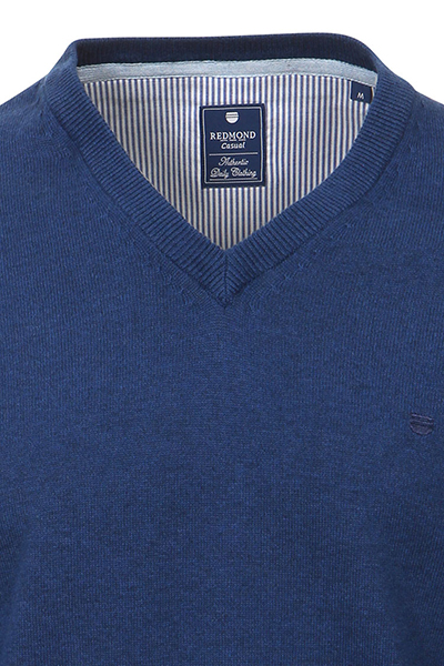 REDMOND Casual Pullover V-Ausschnitt dunkelblau