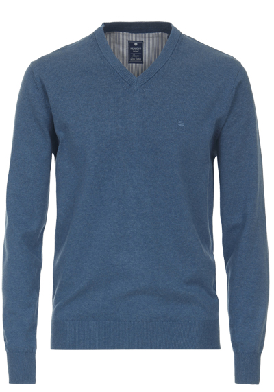 REDMOND Casual Pullover V-Ausschnitt wasserblau